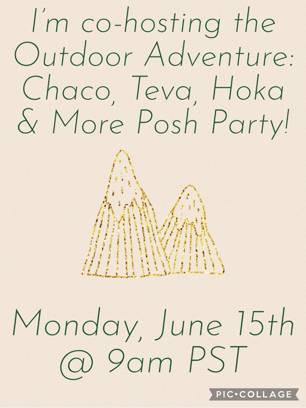 I’m co-hosting the Outdoor Adventure: Chaco, Teva, Hoka & More Posh Party 6/15